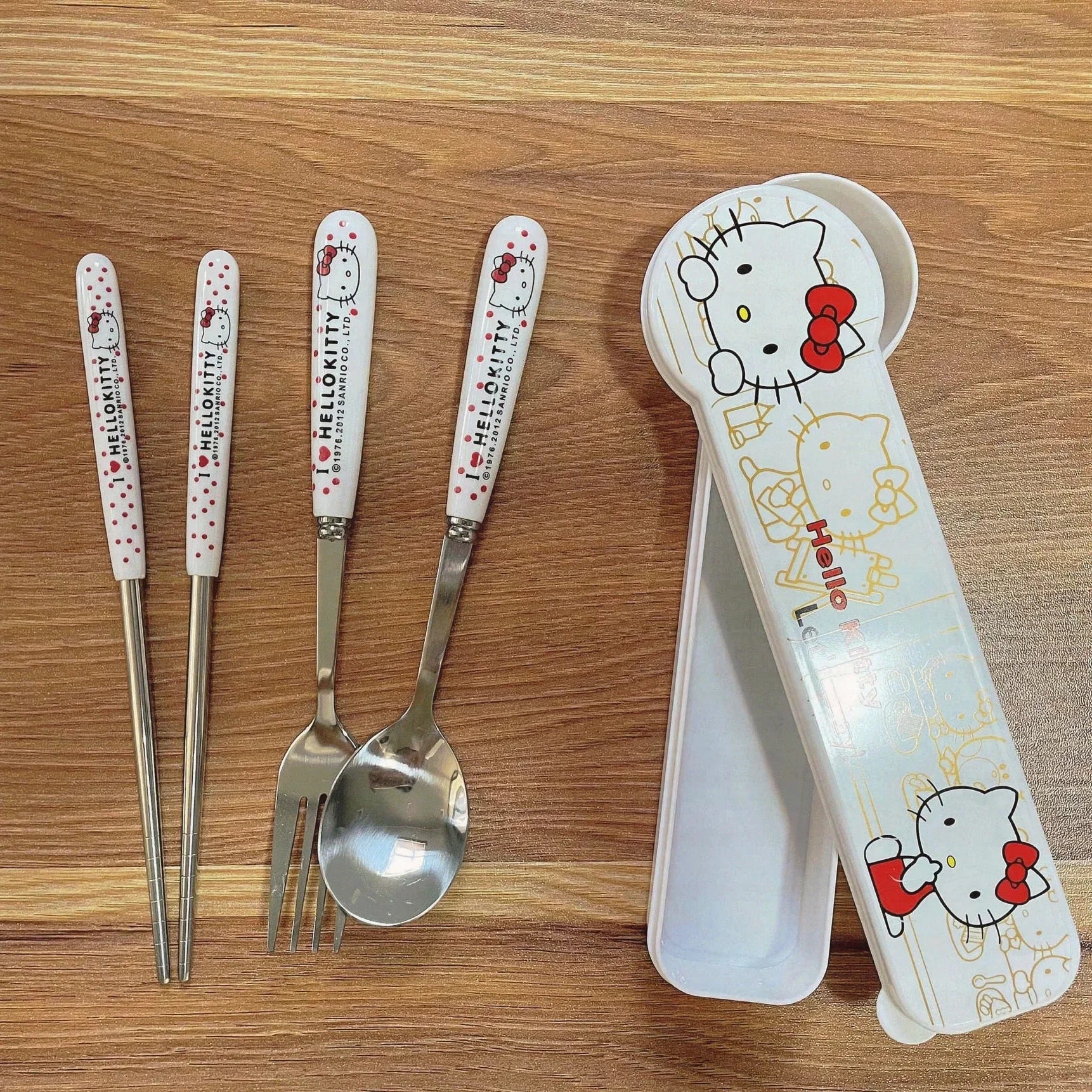 Cute Hello Kitty Chopsticks & Spoon Set - Image 4