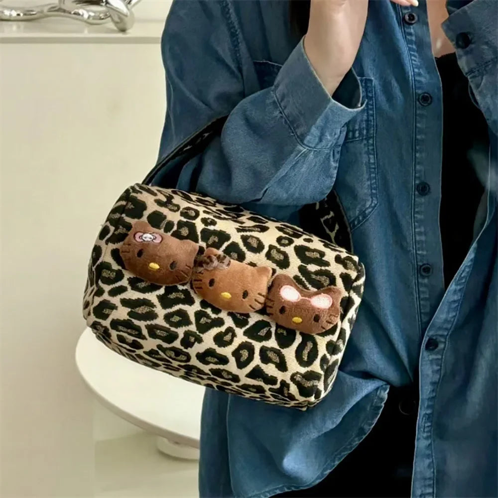Sanrio Kawaii Hello Kitty Leopard Cosmetic Bag - Image 4