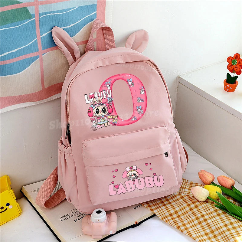 Labubu Melody Girl A-Z Cute Anime Print School Bag - Image 21