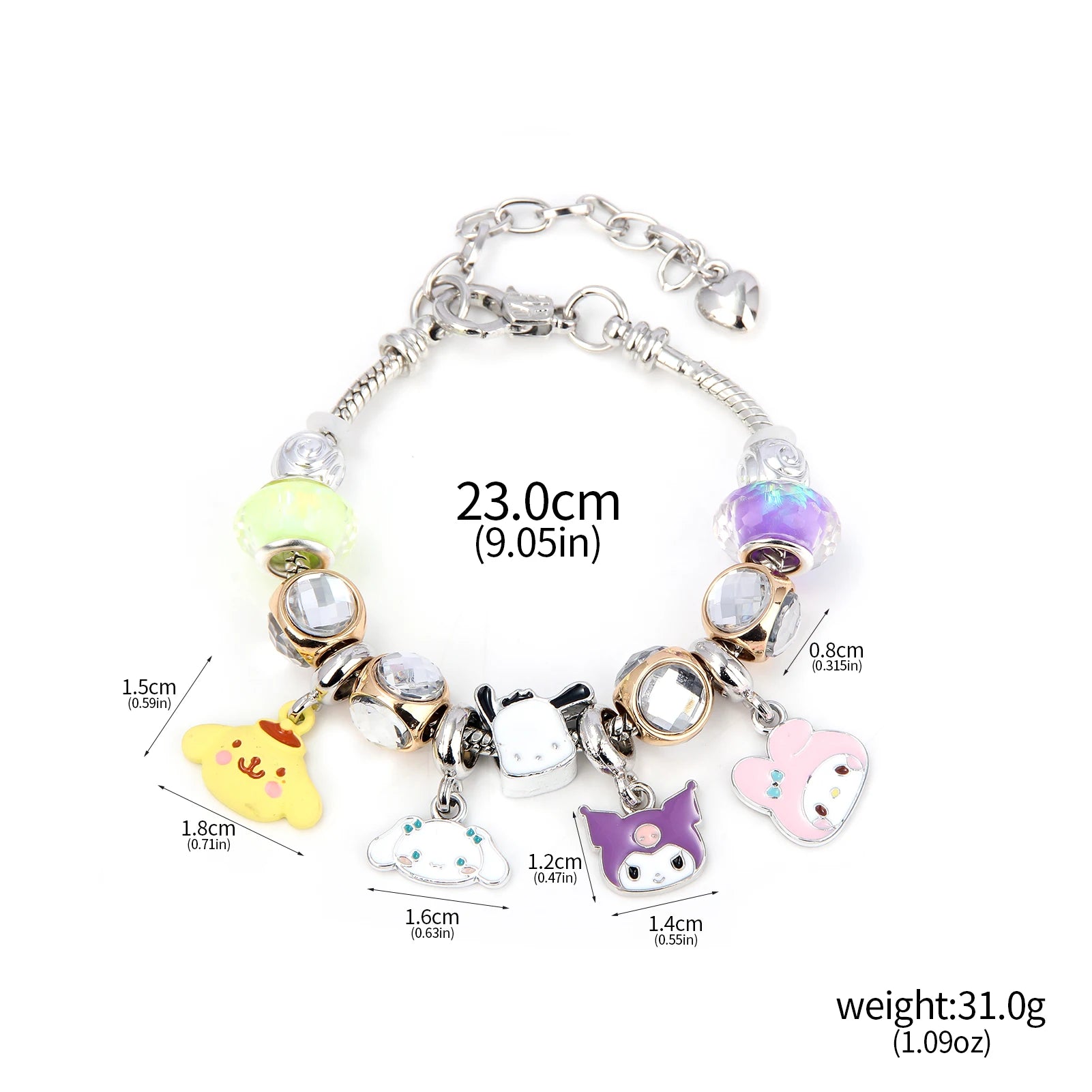 Cute Girl Sanrio Pink Hello Kitty Enamel Bracelet - Image 10