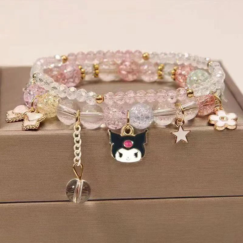 1PCS Kawaii Sanrio Kuromi & My Melody Crystal Beads Bracelet - Image 15