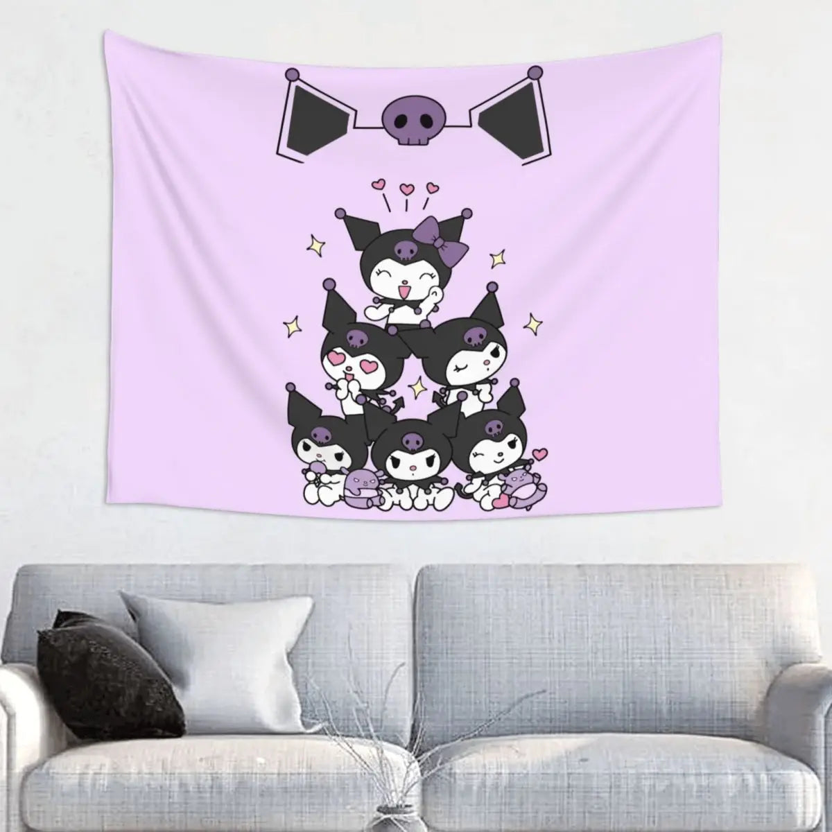 Custom Melody Kuromi Cartoon Anime Hippie Tapestry - Image 13