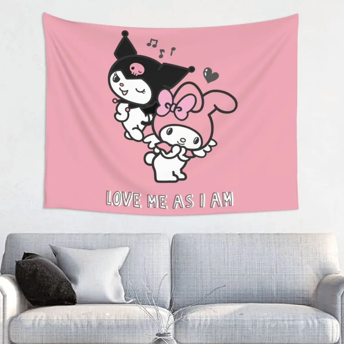 Custom Melody Kuromi Cartoon Anime Hippie Tapestry - Image 18