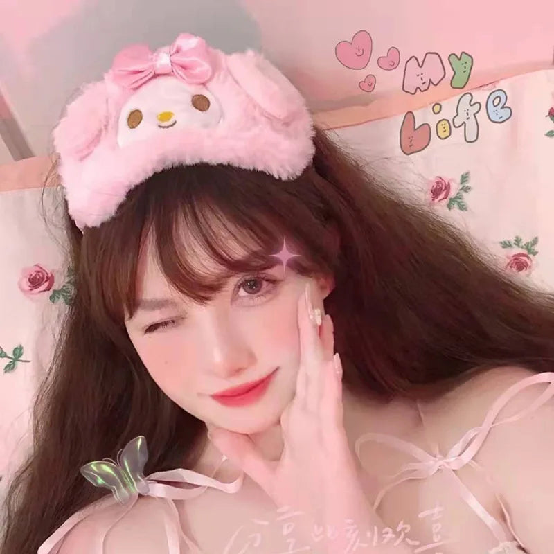 New Kawaii Sanrio Cinnamoroll Plush Eye Mask - Image 10