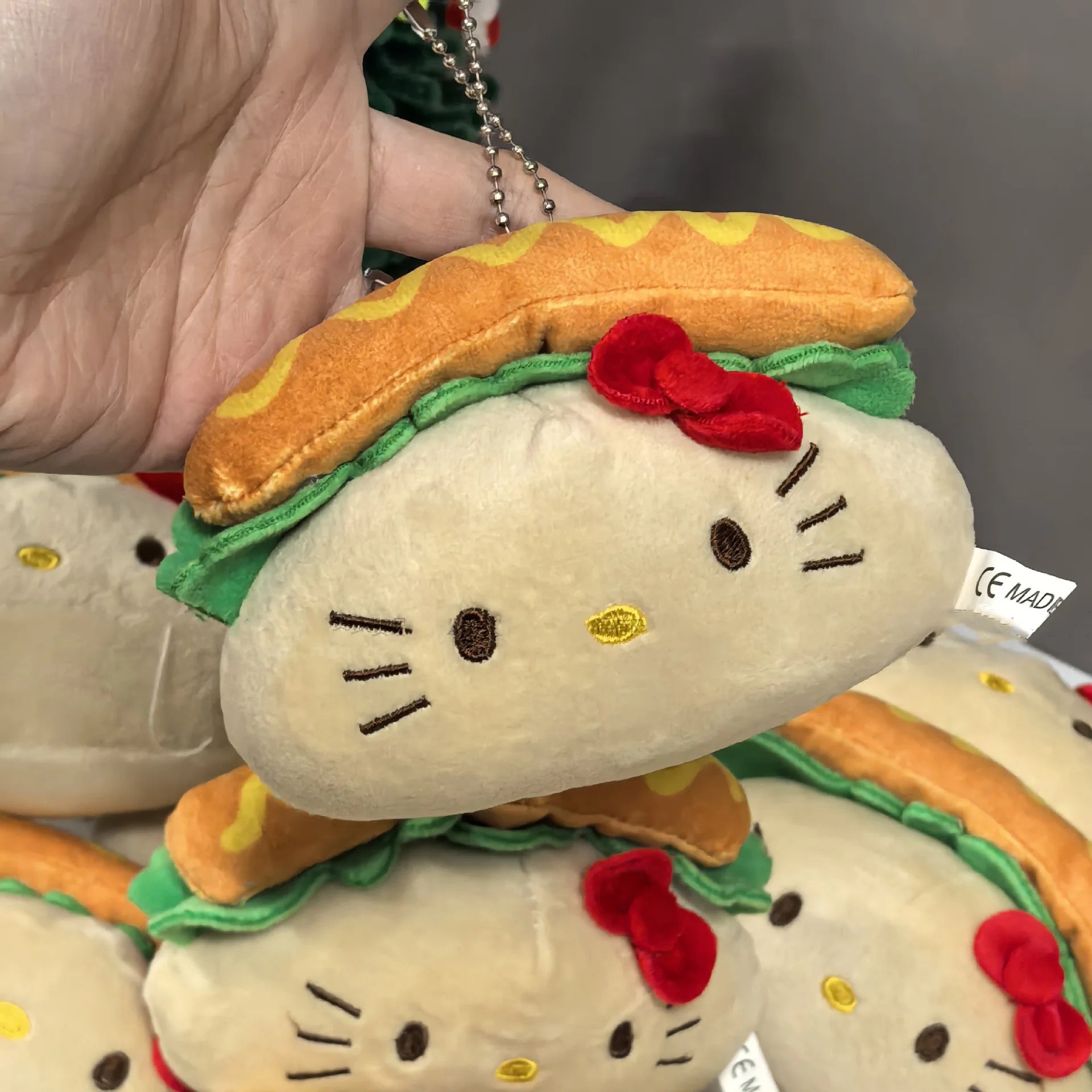 New Sanrio Sandwich Hot Dog Hello Kitty Stuffed Keychain - Image 8