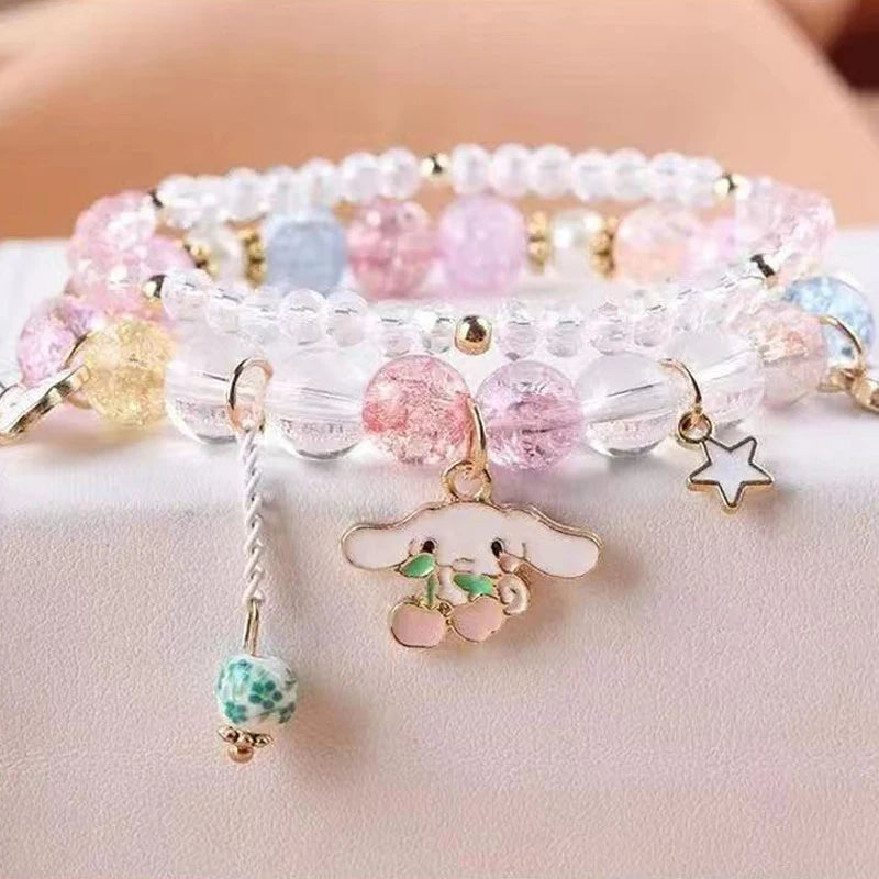 1PCS Kawaii Sanrio Kuromi & My Melody Crystal Beads Bracelet - Image 14