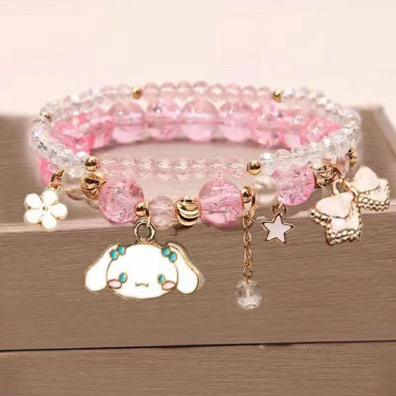 1PCS Kawaii Sanrio Kuromi & My Melody Crystal Beads Bracelet - Image 18