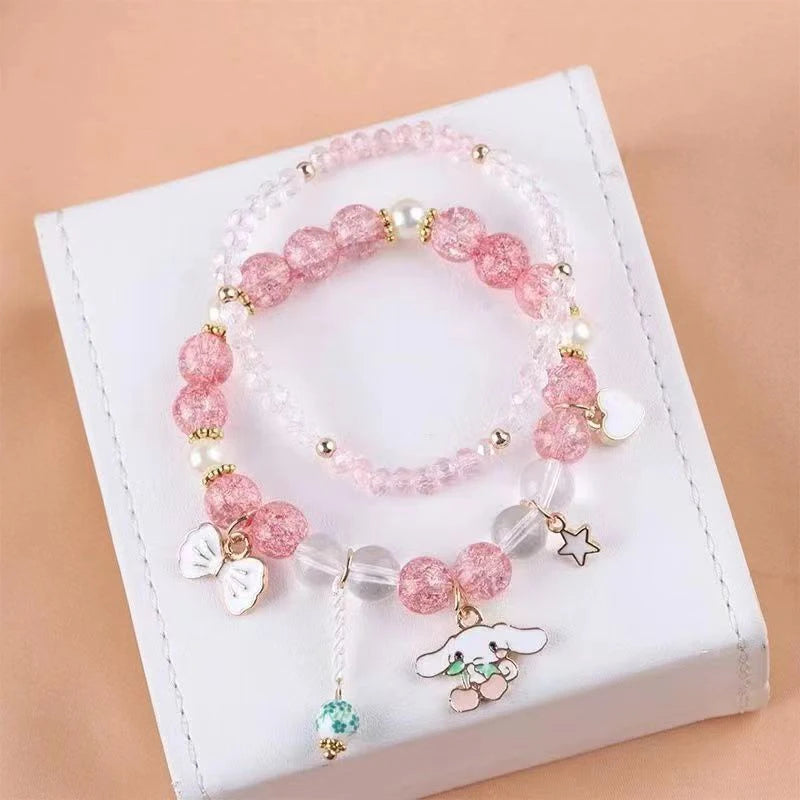 1PCS Kawaii Sanrio Kuromi & My Melody Crystal Beads Bracelet - Image 14