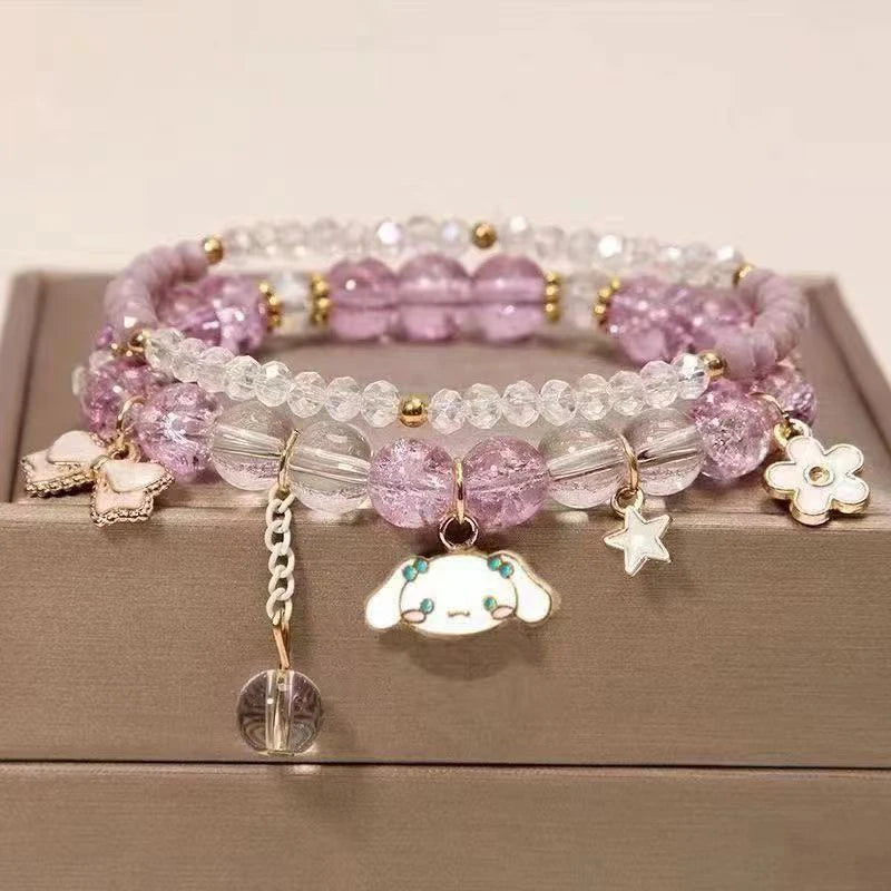1PCS Kawaii Sanrio Kuromi & My Melody Crystal Beads Bracelet - Image 7