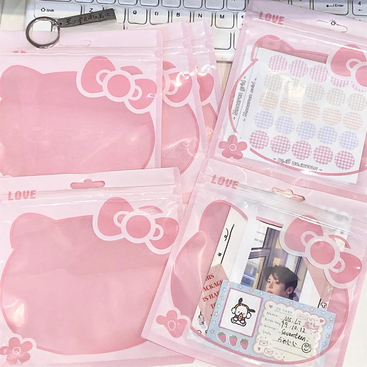 10PCS Kawaii Hello Kitty Necklace Jewelry Storage Bags - Image 5