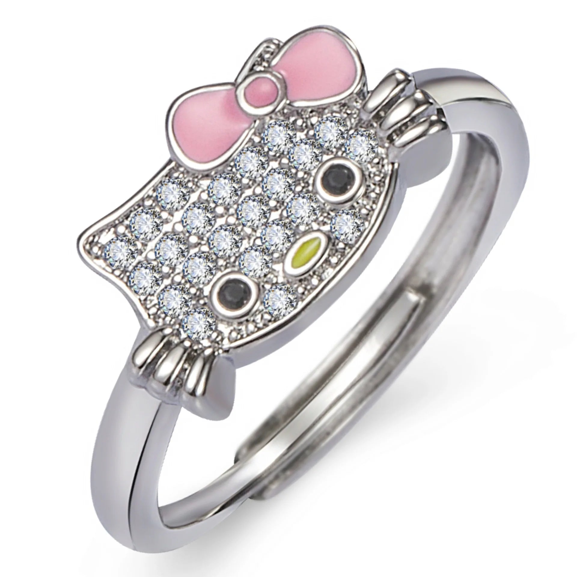 Kawaii Sanrio Hello Kitty Rhinestone Necklace & Adjustable Ring Set - Image 3